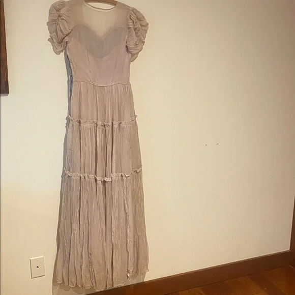 Antique, Edwardian silk chiffon maxi dress - Picture 10 of 12